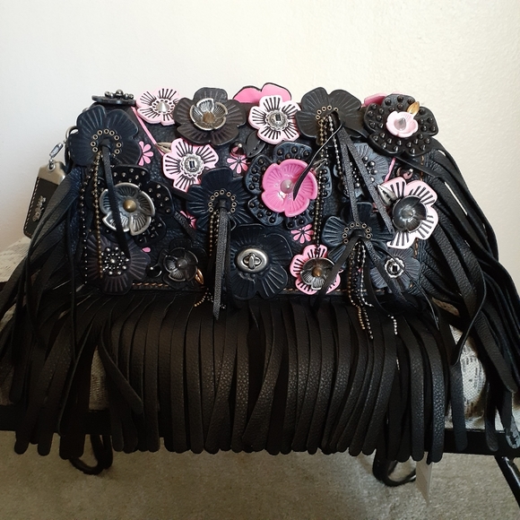 Coach Handbags - Coach 1941 Wild Tea Rose Dinky with Fringe